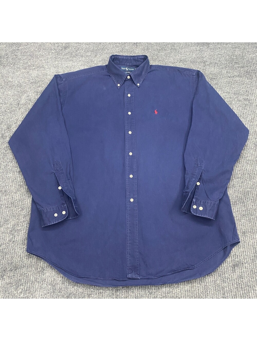 VTG Ralph Lauren Blake Shirt Mens XL Blue Button Down Long Sleeve Logo Preppy